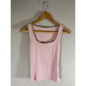 Zara Woman Basic Pink Ribbed Scoop Neck Tank Top Sleeveless Size‎ S